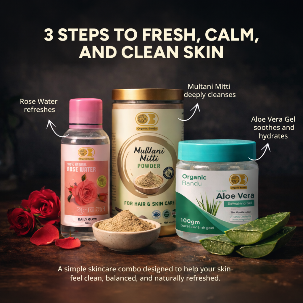 Skin Detox Ritual(Multani Mitti + Rose Water + Aloe Vera Gel )