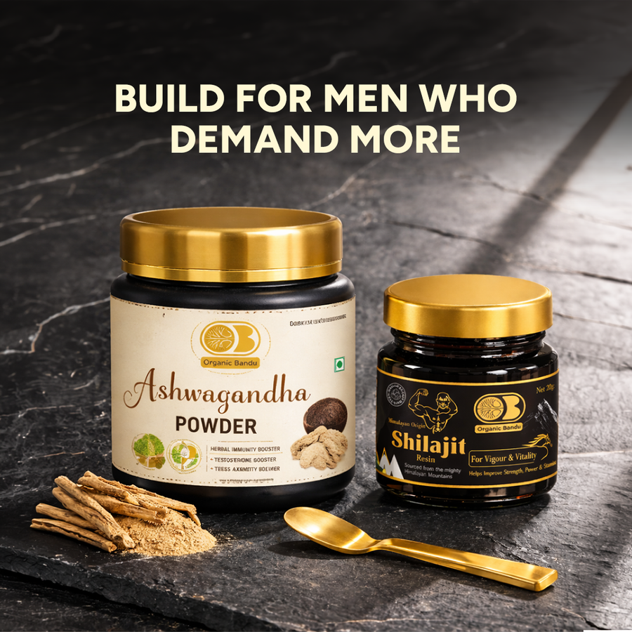 Men's Strength & Vitality Pack(Shilajit Resin + Ashwagandha Powder 200g )