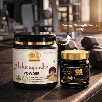 Men's Strength & Vitality Pack(Shilajit Resin + Ashwagandha Powder 200g )
